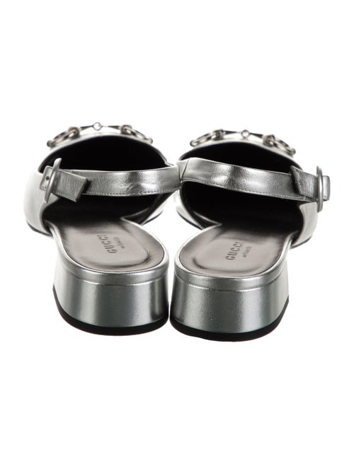 Gucci Horsebit Accent Leather Slingback Pumps