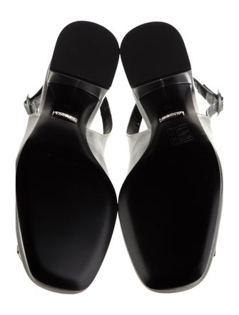 Gucci Horsebit Accent Leather Slingback Pumps