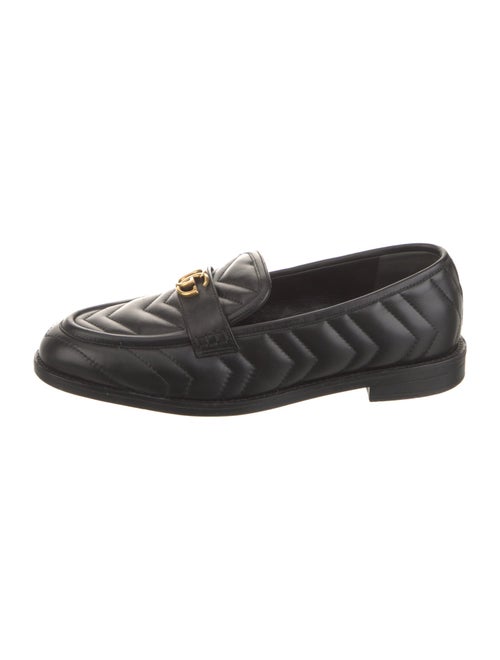 Gucci Quilted Pattern Leather Loafers