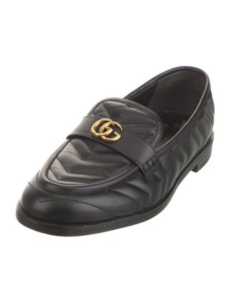 Gucci Quilted Pattern Leather Loafers