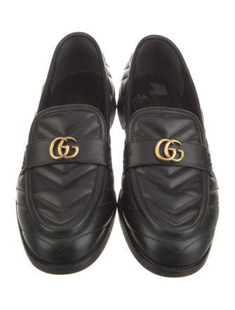 Gucci Quilted Pattern Leather Loafers