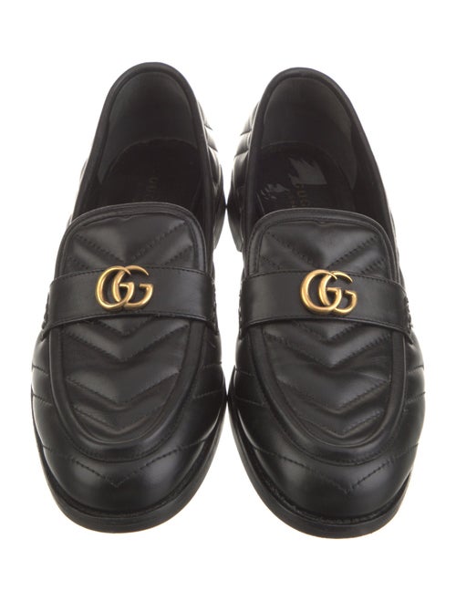 Gucci Quilted Pattern Leather Loafers