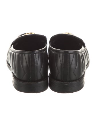Gucci Quilted Pattern Leather Loafers
