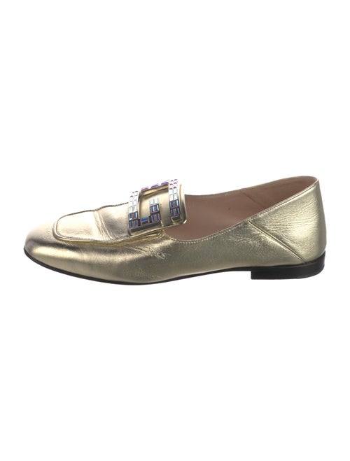Gucci Patent Leather Crystal Embellishments Loafers