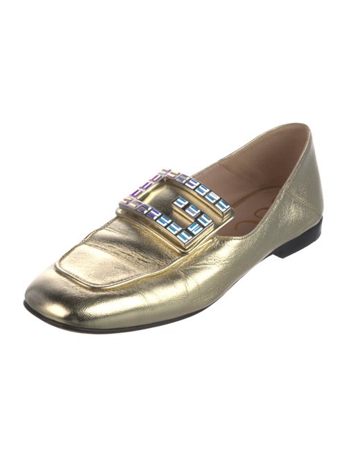 Gucci Patent Leather Crystal Embellishments Loafers
