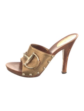 Gucci Leather Studded Accents Slides