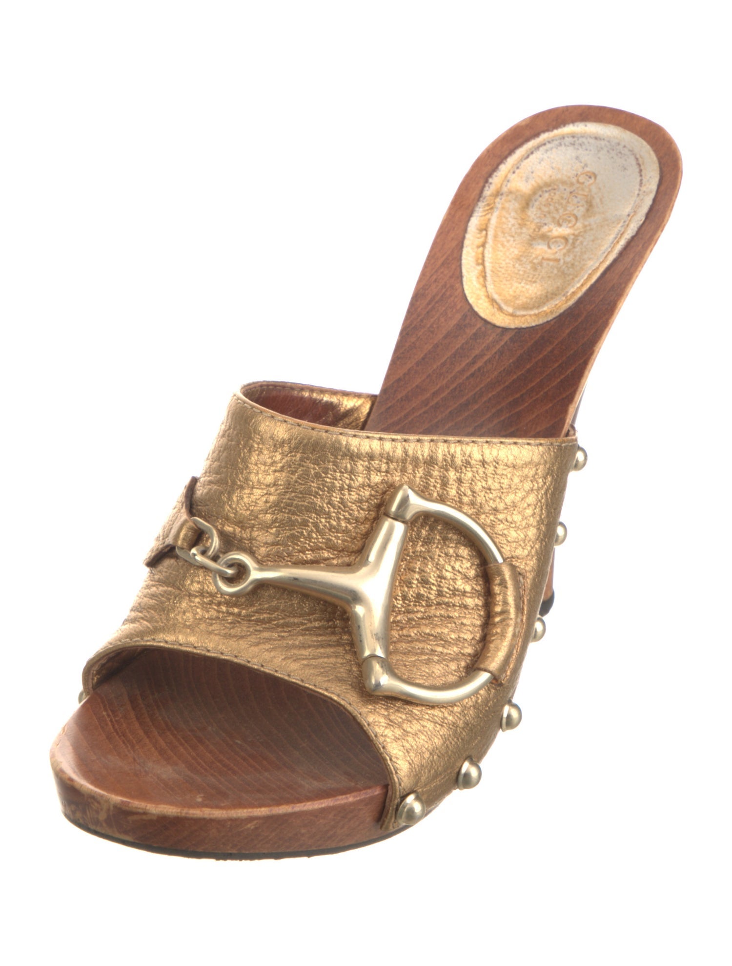 Gucci Leather Studded Accents Slides