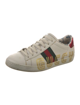 Gucci Web Accent Leather Sneakers