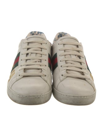 Gucci Web Accent Leather Sneakers