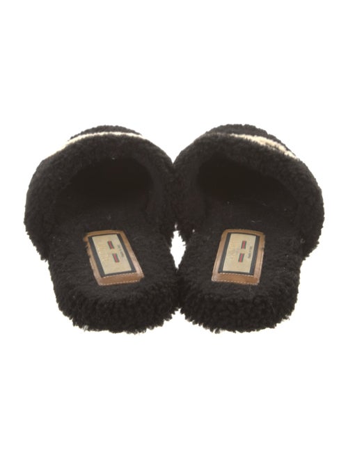 Gucci Interlocking G Logo Shearling Mules