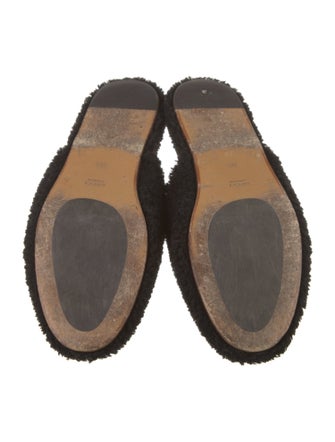 Gucci Interlocking G Logo Shearling Mules