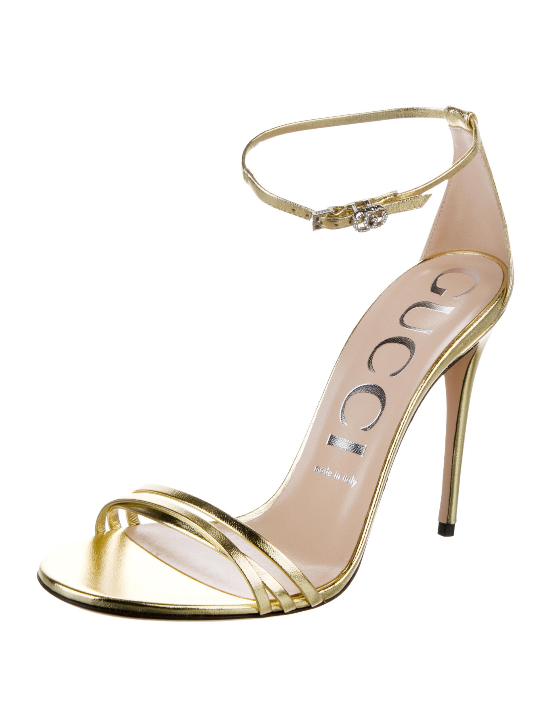 Gucci Double G Logo Leather Sandals w/ Tags