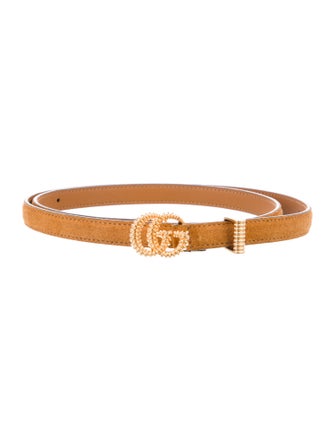 Gucci Double G Logo Skinny Belt