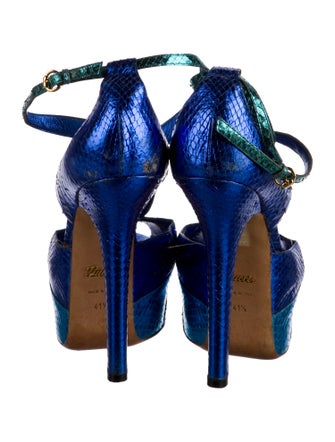 Gucci Snakeskin Animal Print T-Strap Pumps