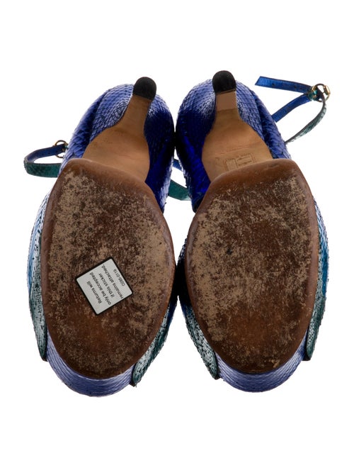 Gucci Snakeskin Animal Print T-Strap Pumps