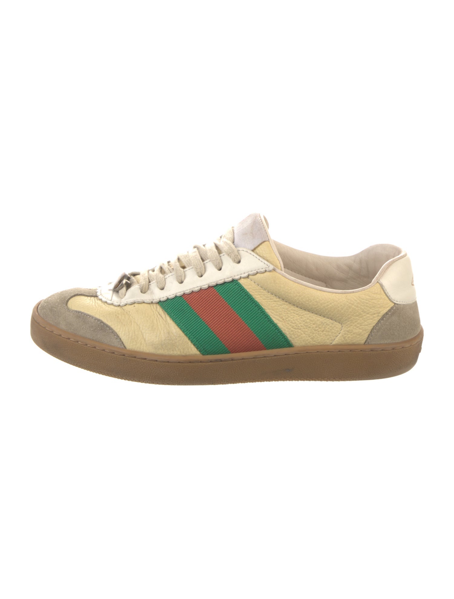 Gucci Web Accent Leather Sneakers