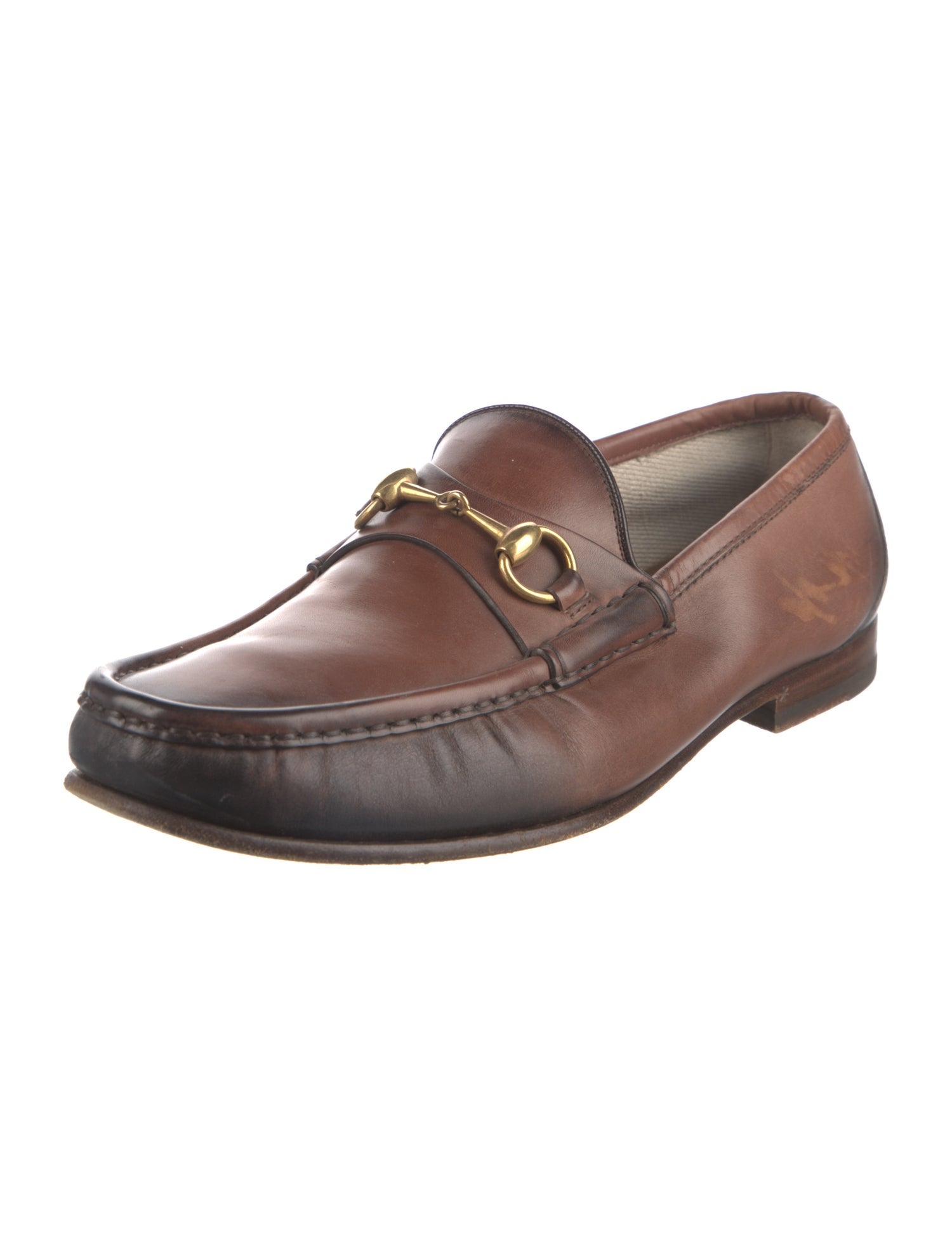 Gucci Horsebit Accent Leather Dress Loafers