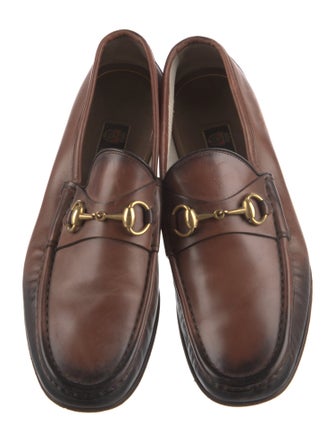 Gucci Horsebit Accent Leather Dress Loafers