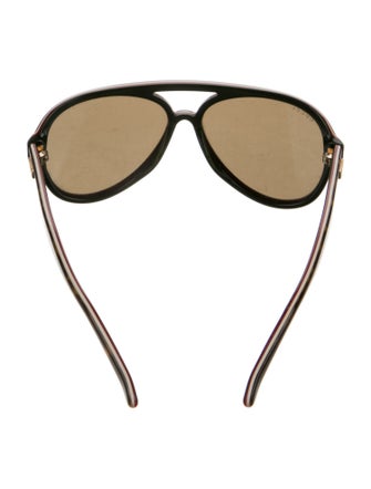 Gucci Sylvie Web Accent Aviator Sunglasses