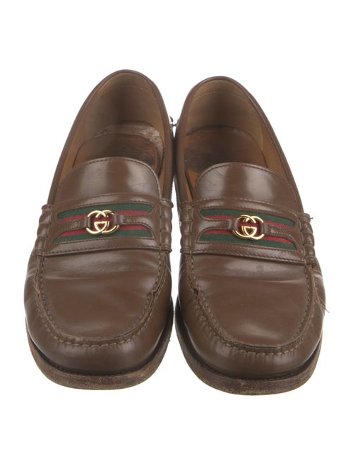 Gucci Web Accent Leather Dress Loafers