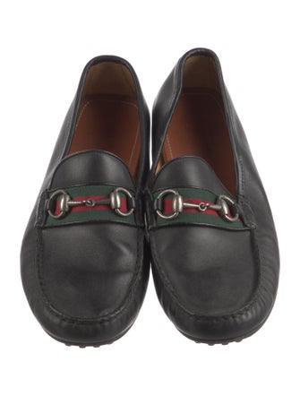 Gucci Web Accent Leather Drivers