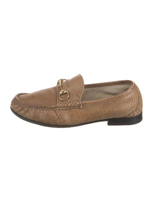 Gucci Horsebit Accent Snakeskin Dress Loafers