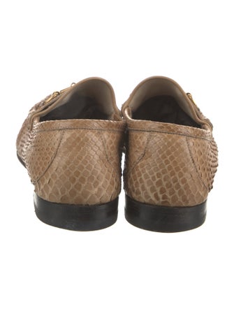 Gucci Horsebit Accent Snakeskin Dress Loafers