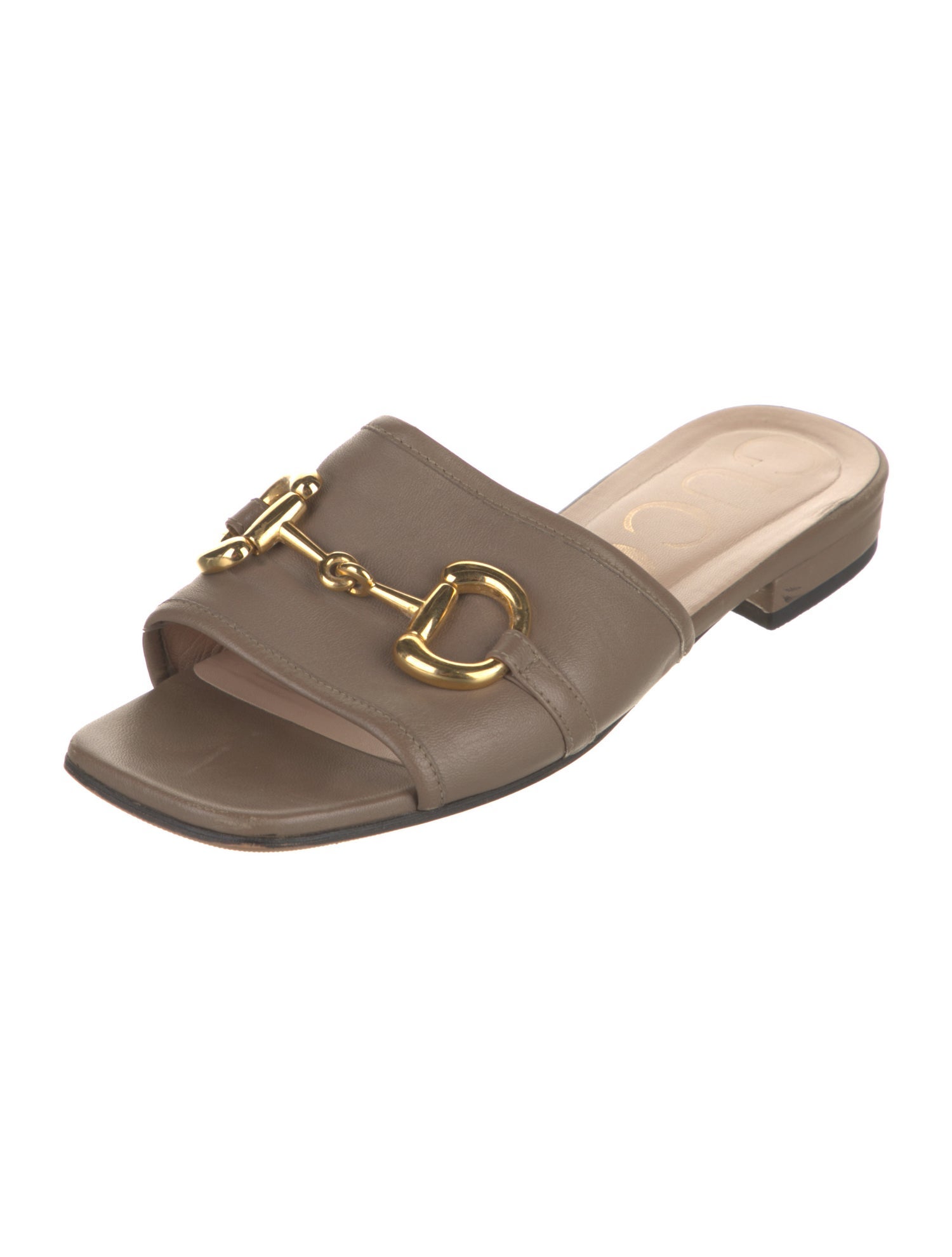 Gucci Horsebit Accent Leather Slides