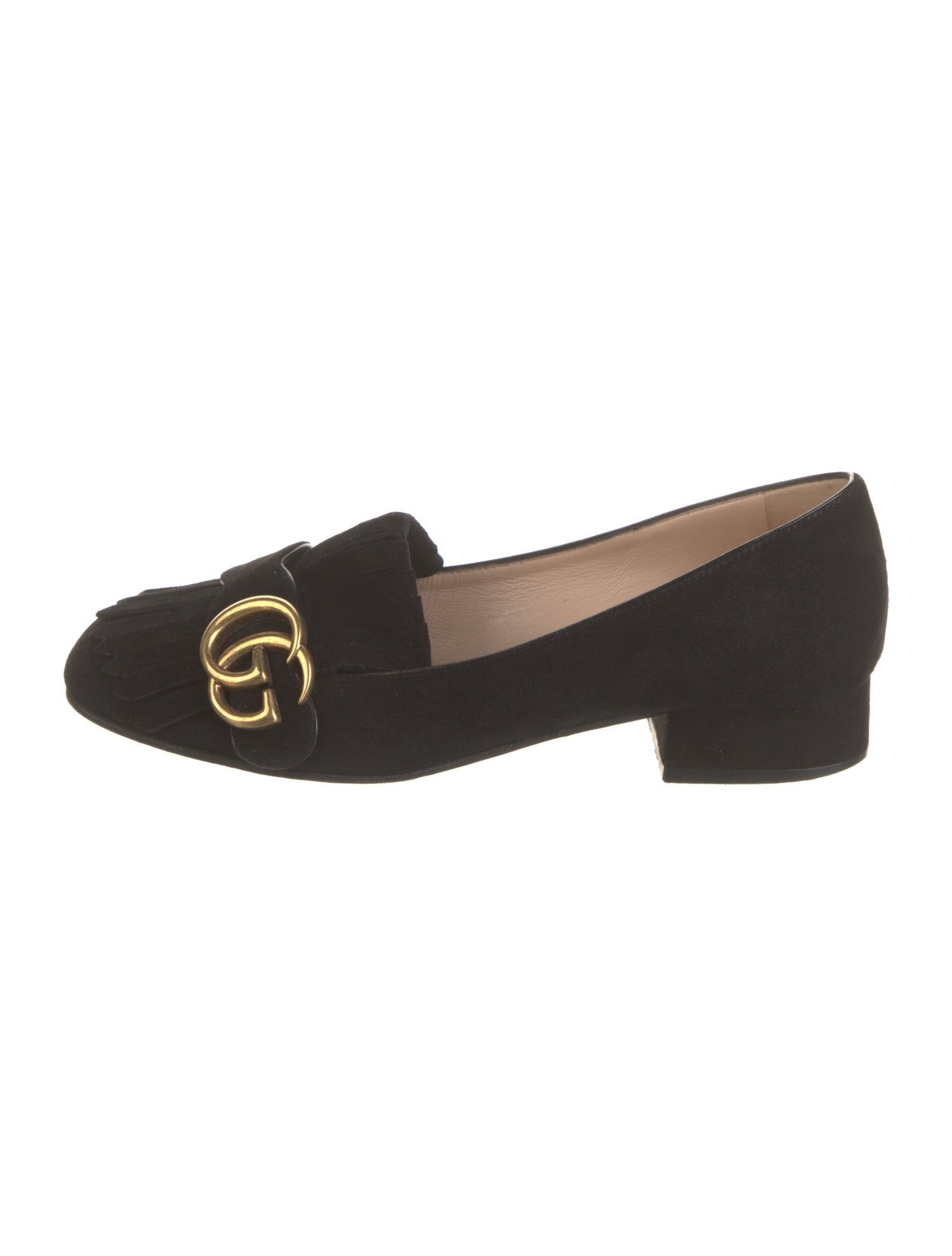 Gucci Double G Logo Suede Pumps