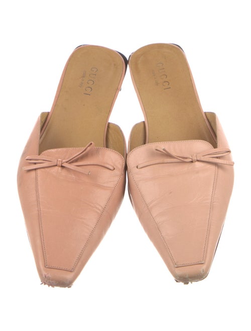Gucci Leather Bow Accents Mules
