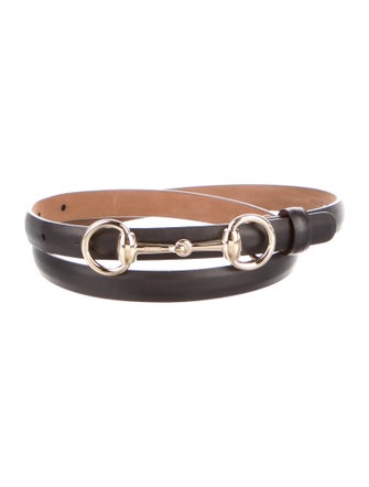 Gucci Horsebit Accent Skinny Belt