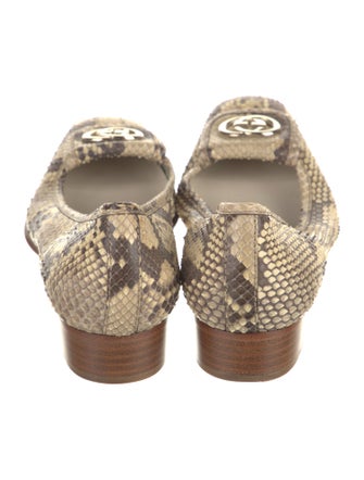 Gucci Interlocking G Logo Snakeskin Pumps