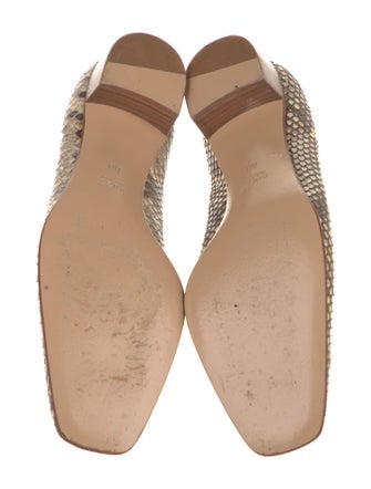 Gucci Interlocking G Logo Snakeskin Pumps