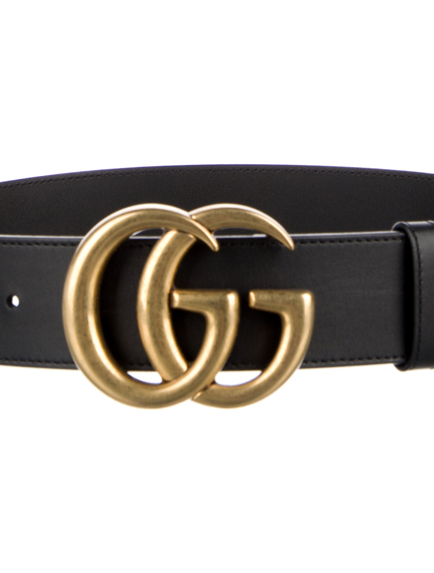 Gucci Double G Logo Leather Belt w/ Tags
