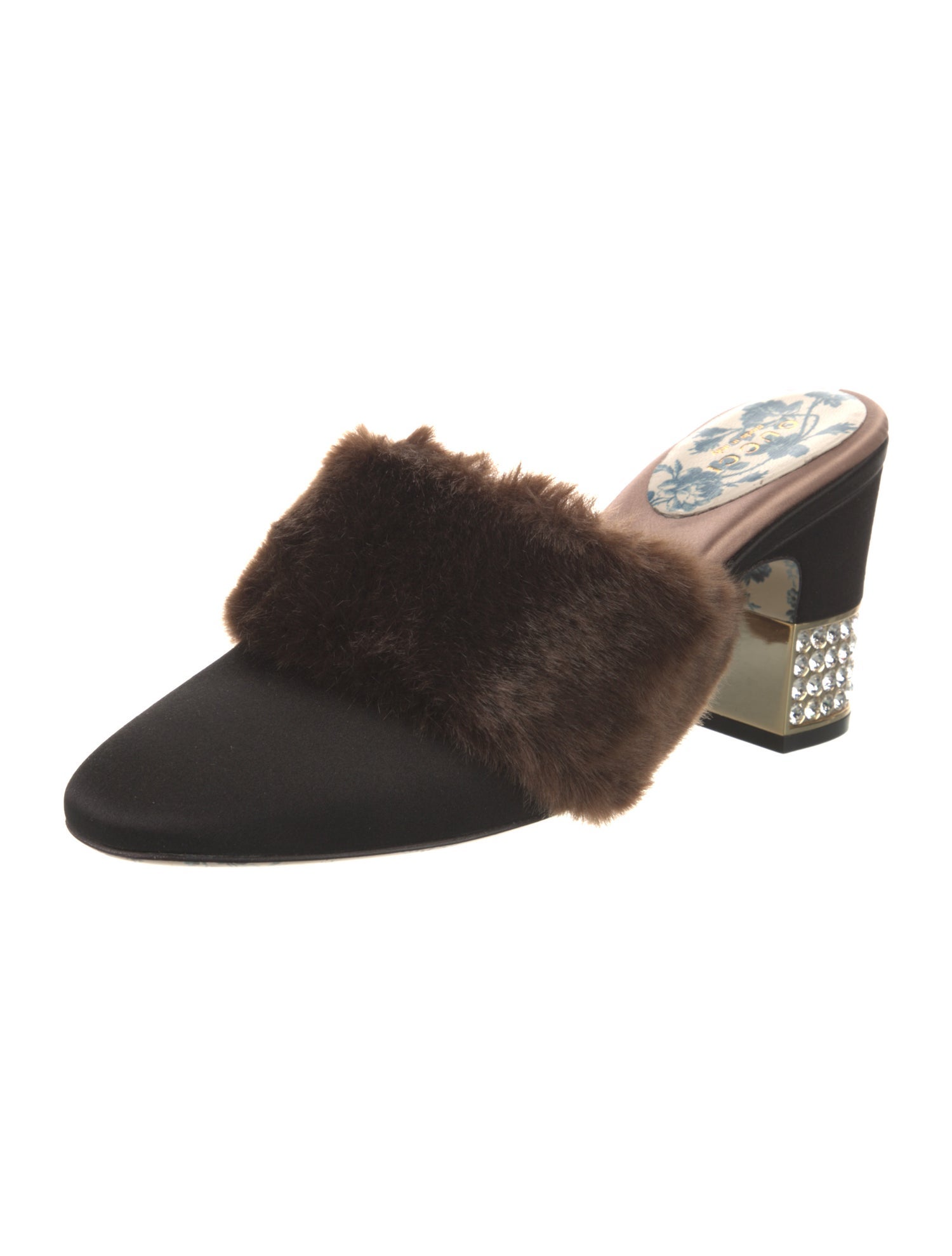 Gucci Double G Logo Satin Mules w/ Tags