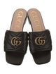 Gucci Double G Logo Leather Slides
