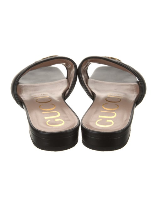 Gucci Double G Logo Leather Slides