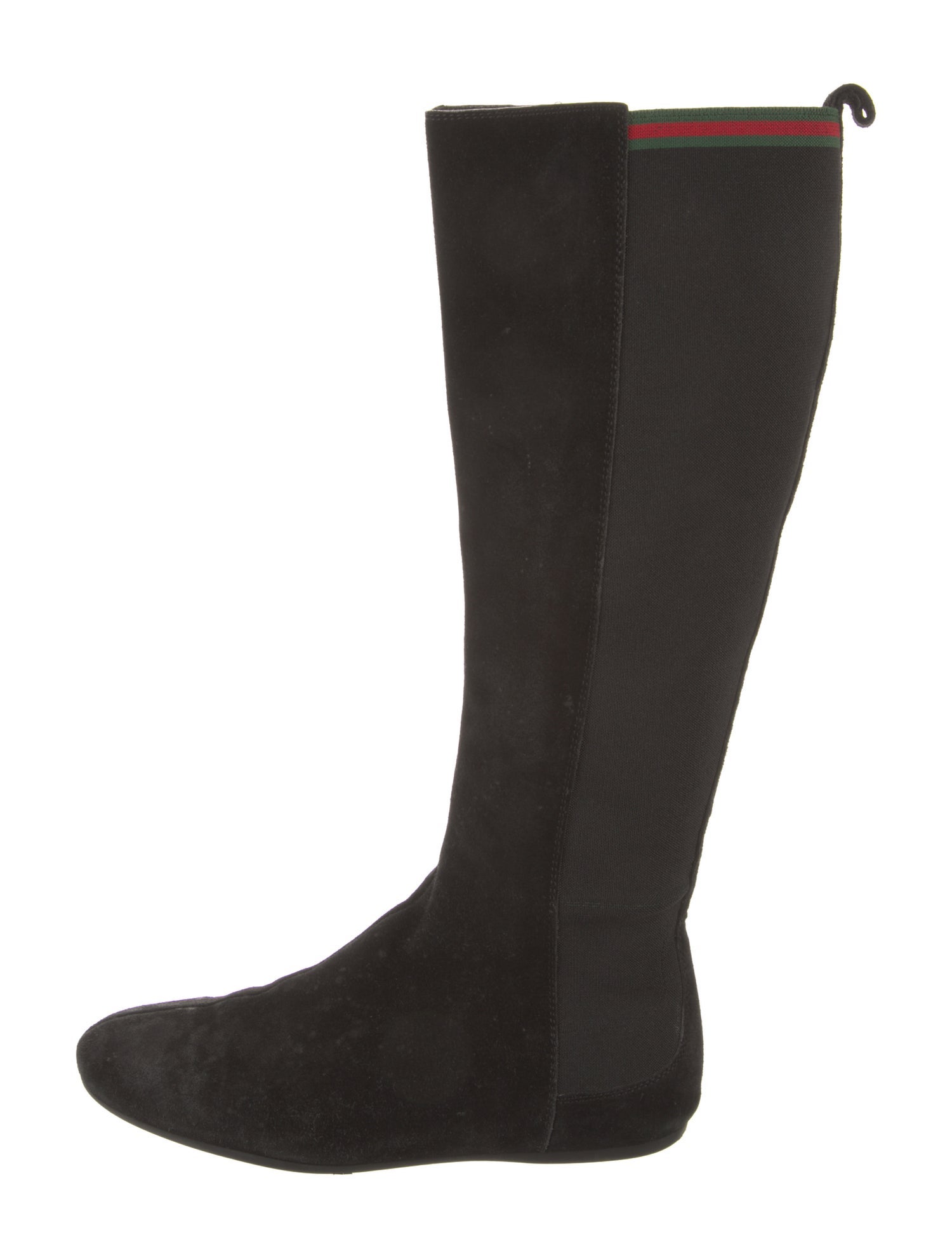 Gucci Web Accent Suede Riding Boots