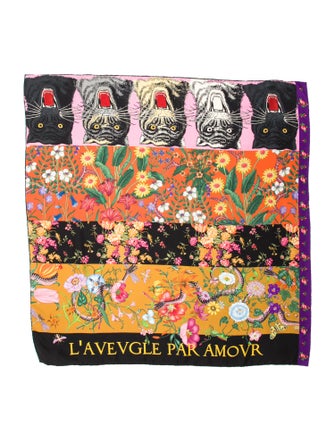 Gucci Silk Floral Print Scarf