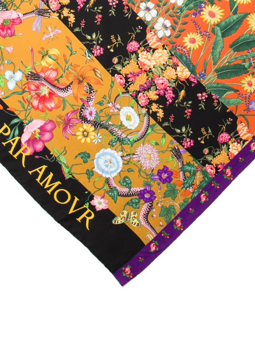 Gucci Silk Floral Print Scarf