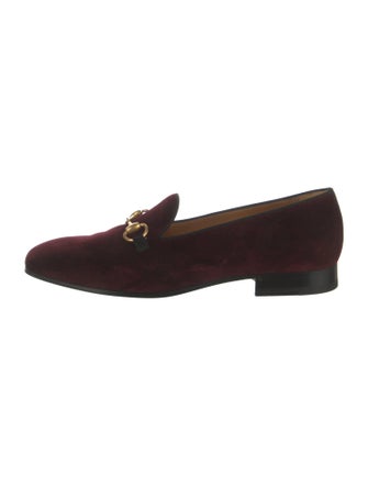 Gucci Horsebit Accent Velvet Loafers