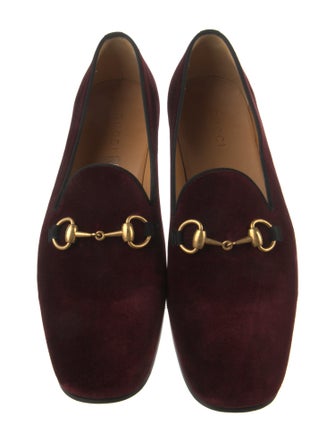 Gucci Horsebit Accent Velvet Loafers