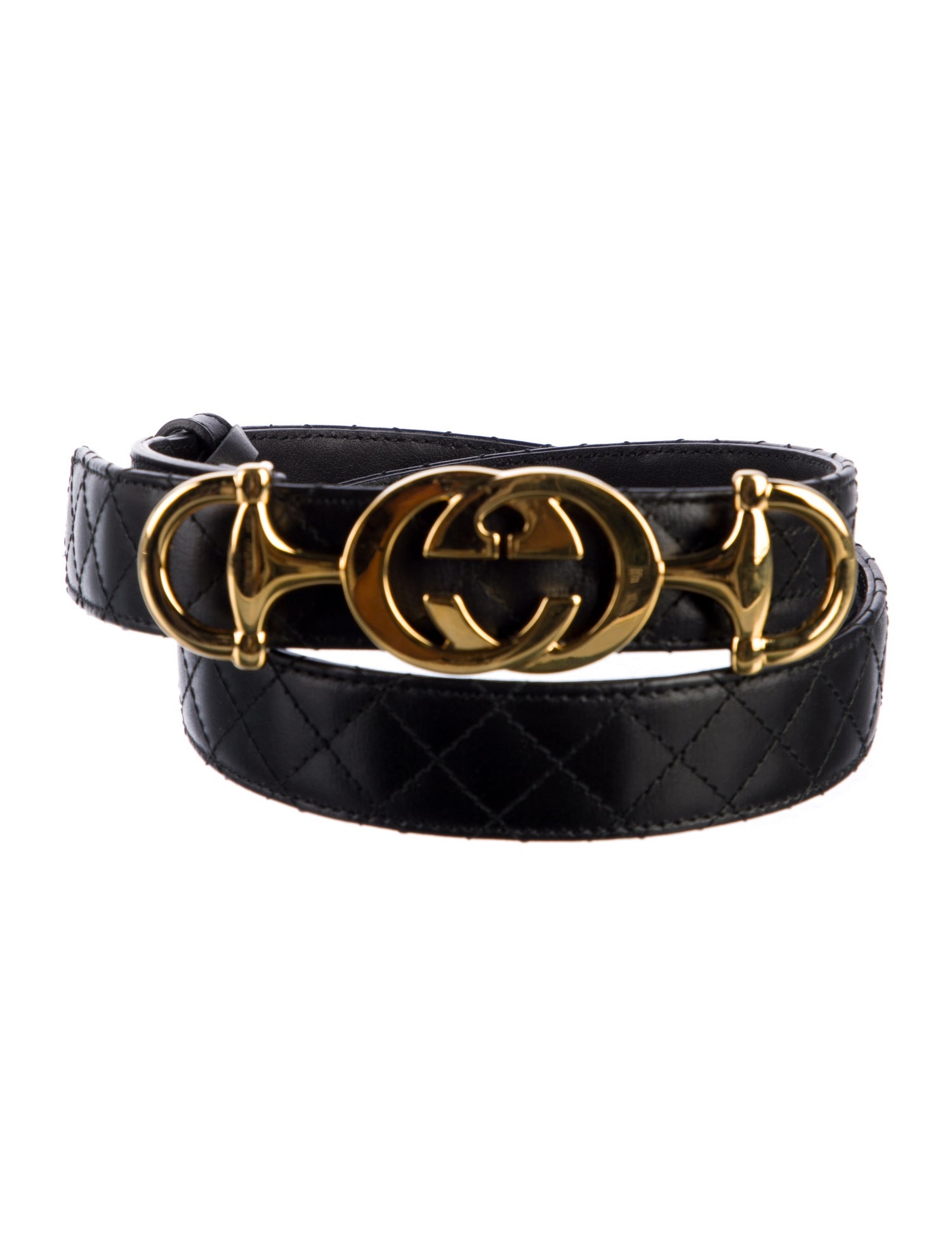 Gucci Quilted Pattern Leather Belt