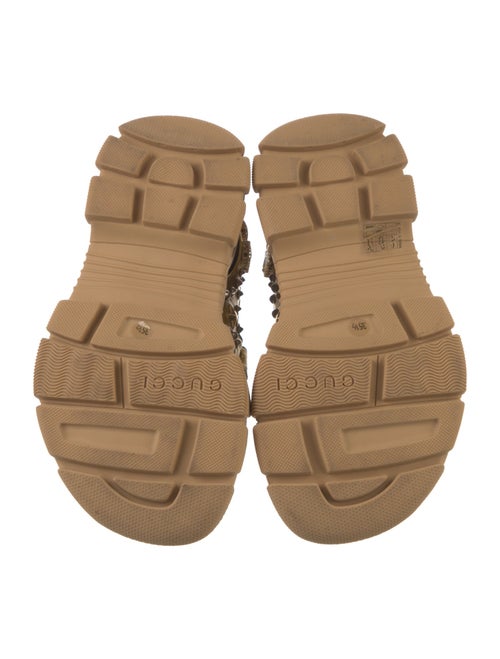 Gucci Leather Crystal Embellishments Sandals