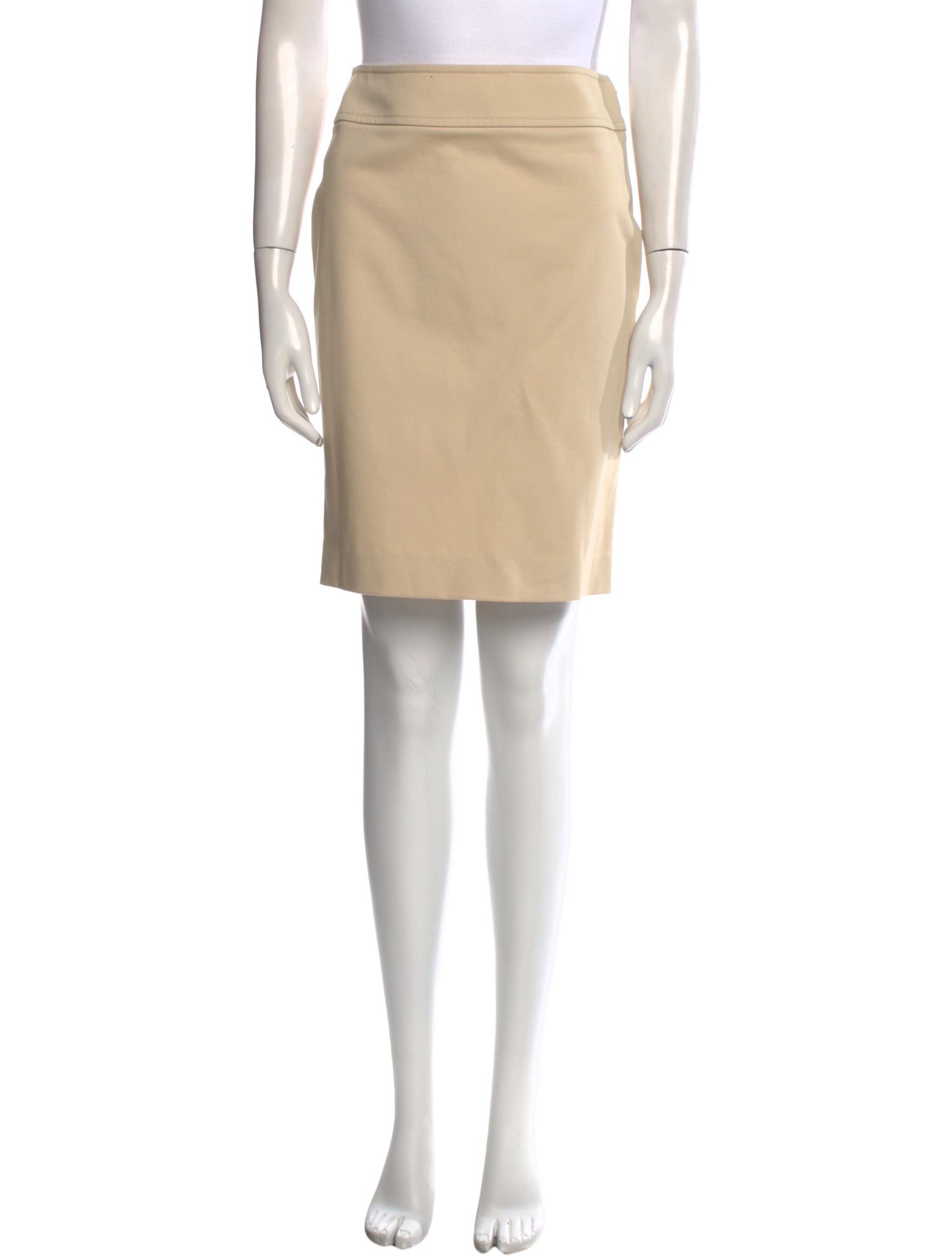 Gucci Leather Trim Embellishment Knee-Length Skirt