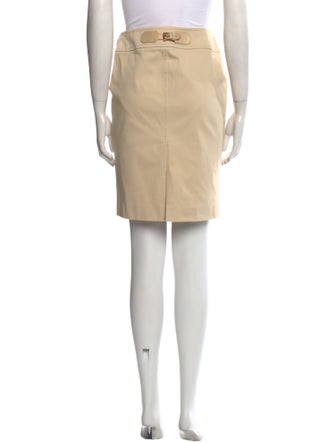 Gucci Leather Trim Embellishment Knee-Length Skirt