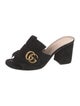 Gucci Double G Logo Suede Slides