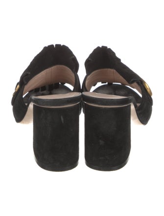 Gucci Double G Logo Suede Slides
