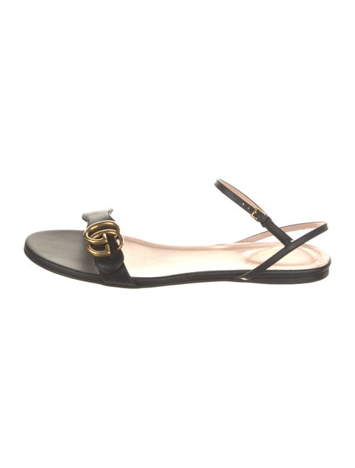 Gucci Double G Logo Leather Sandals