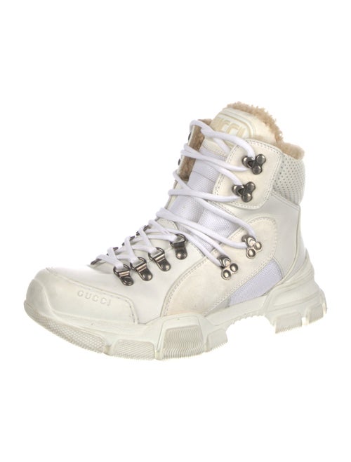 Gucci Leather Colorblock Pattern Hiking Boots